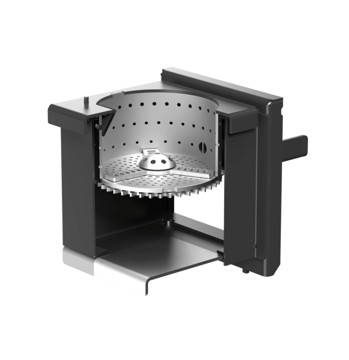 Automatic cleaning burning chamber-compressed